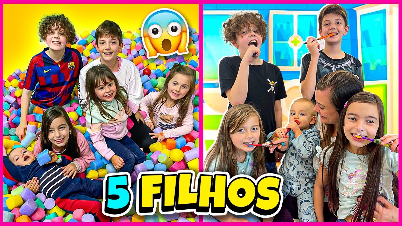 😱 ROTINA DA NOITE COM 5 FILHOS 😱 JÉSSICA GODAR, LAURINHA E HELENA E GABRIEL