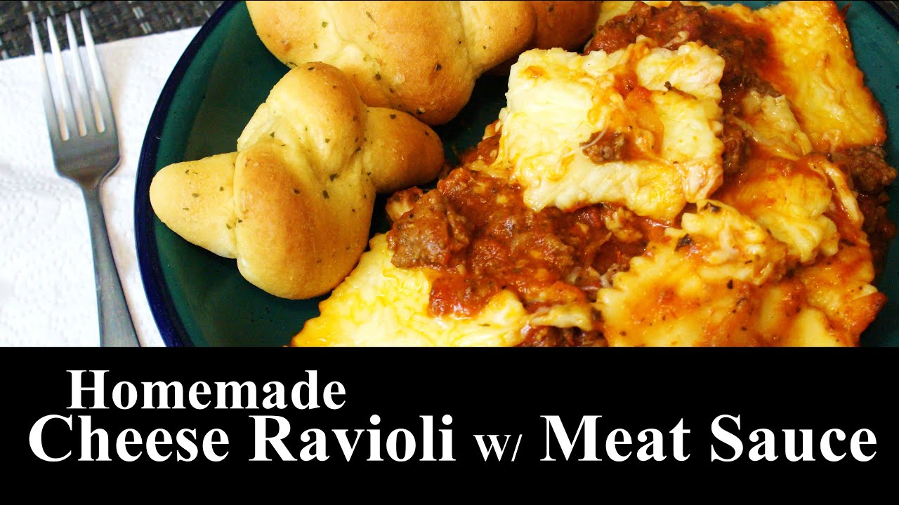 Homemade Baked Cheese Ravioli W/ Meat Sauce | ITALIAN DINNER | Pasta | The Southern Mountain Kitchen