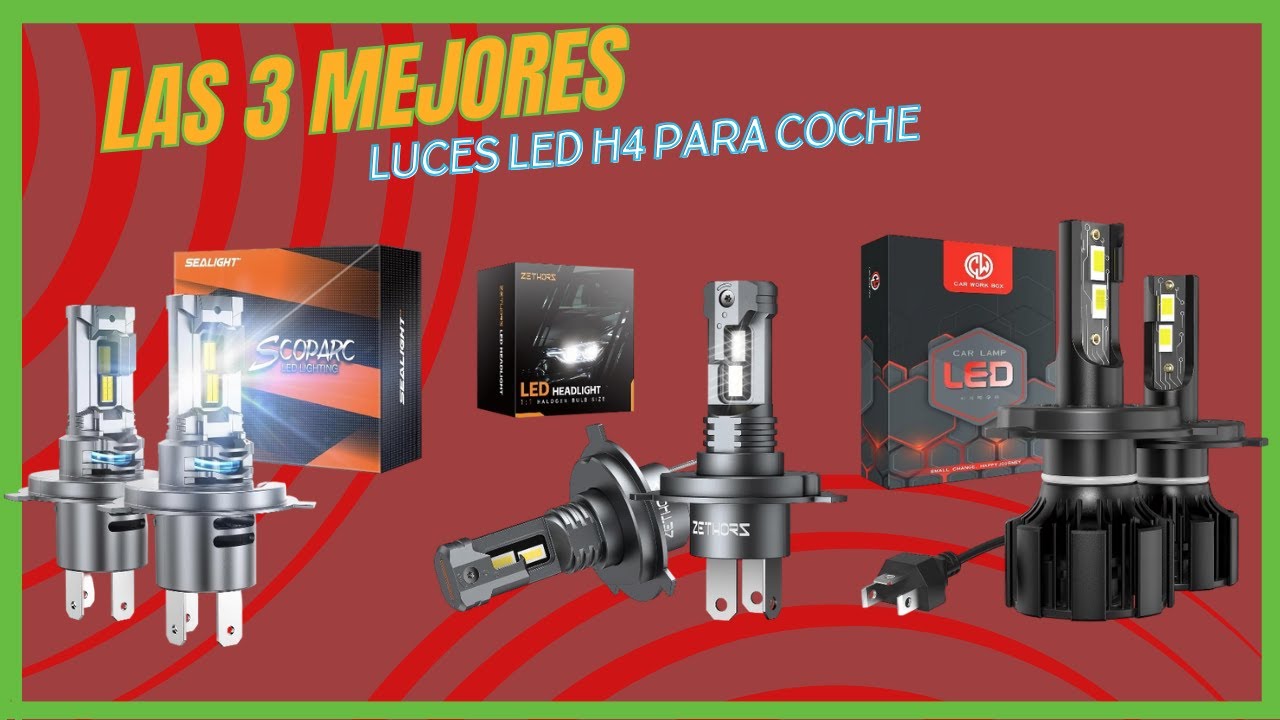 ✅Las 3 MEJORES LUCES LED H4 de COCHE 2025✅LUCES LED exterior para coches AMAZON H1, H3, H7, H8, etc