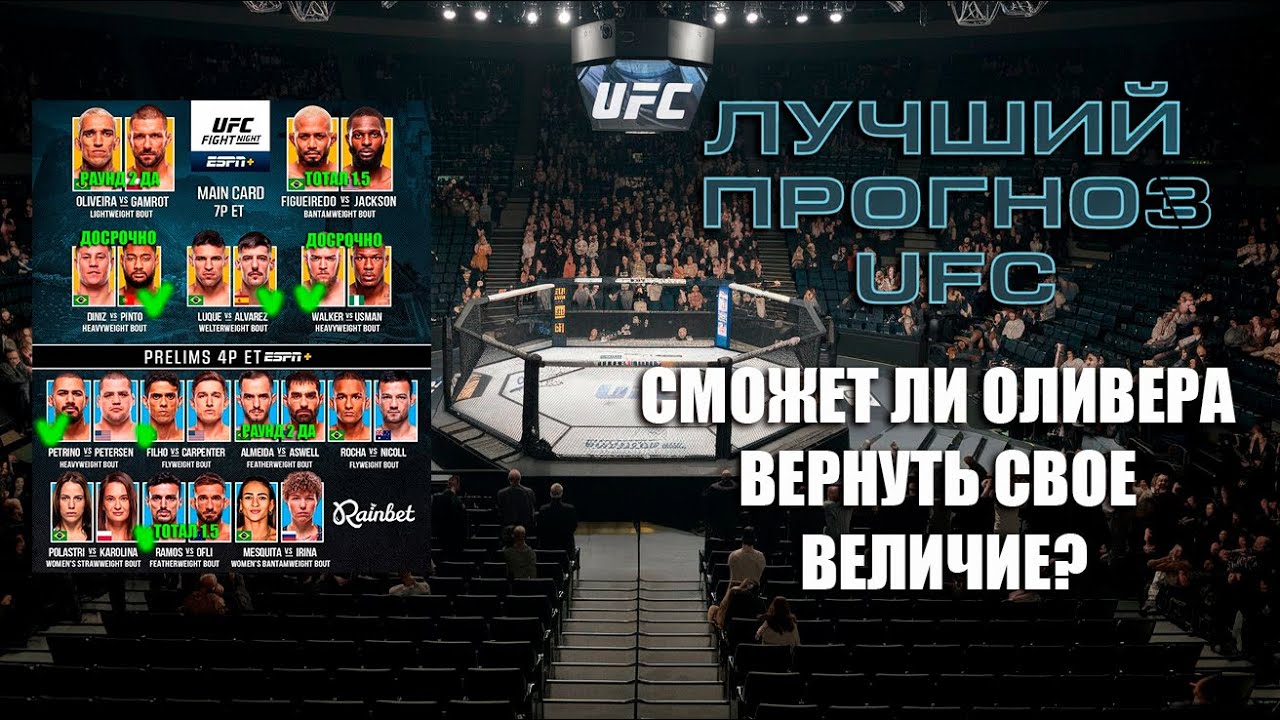 Отличный Fight Night где Оливейра встретится с Гамротом  Кто победит