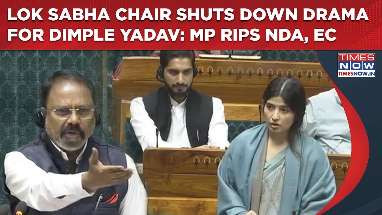 SP MP Dimple Yadav Gets Lok Sabha Chair's Support As She Roars Against BJP, EC: Watch Sansad Drama