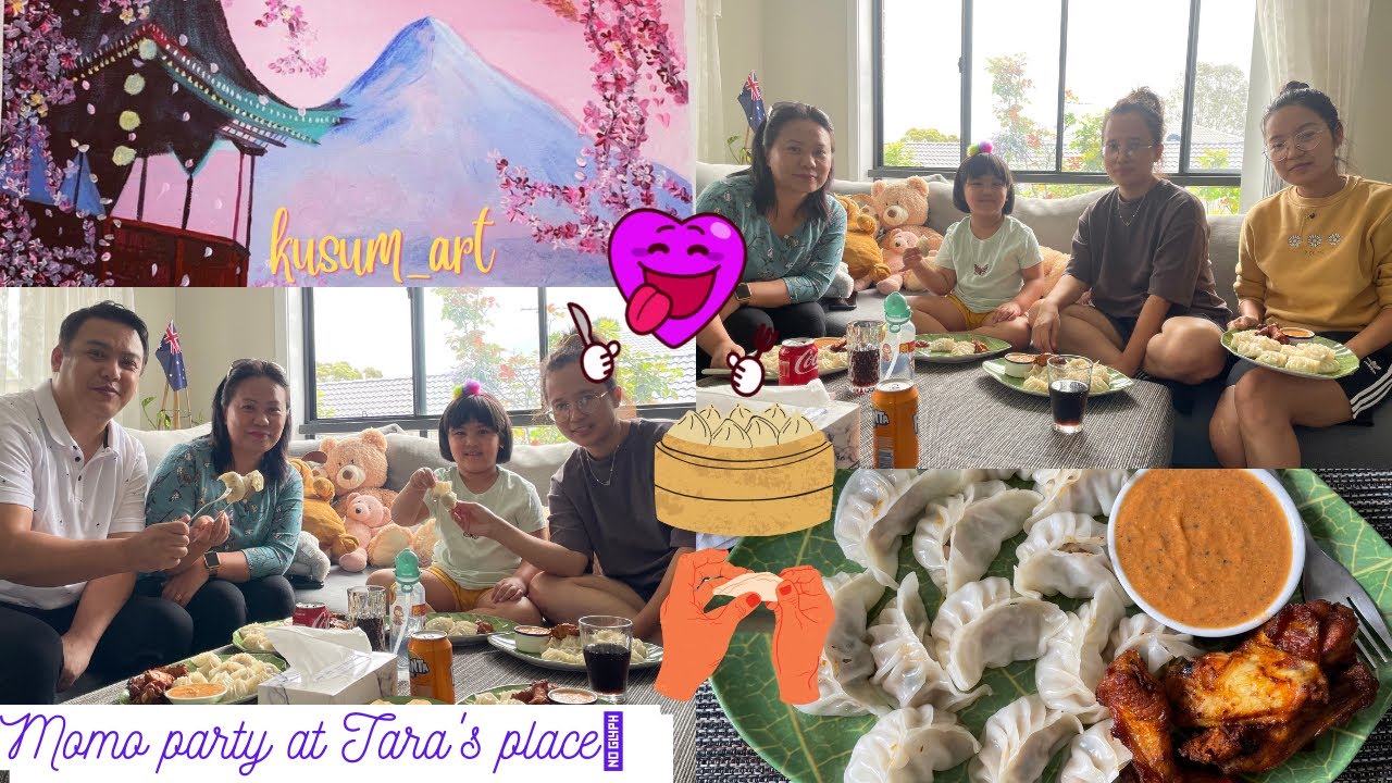 Visiting Tara's Place🏠⎮ Momo Party🥟⎮ Buffalo wings🍗⎮Kusum_art👩🏻‍🎨⎮Acrylic Painting🎨⎮ Alyhaan👨‍👩‍👧⎮