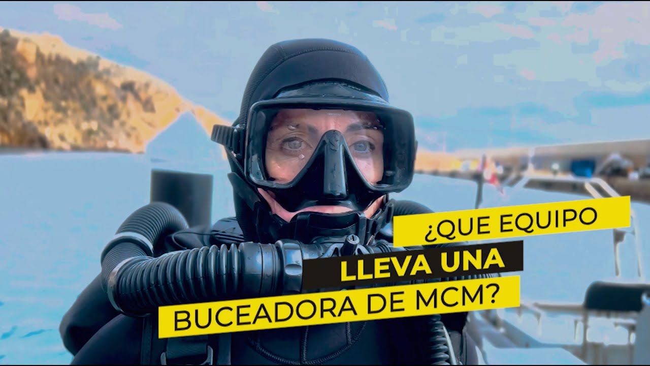 ¿Qué equipo lleva una buceadora de medidas contra minas?