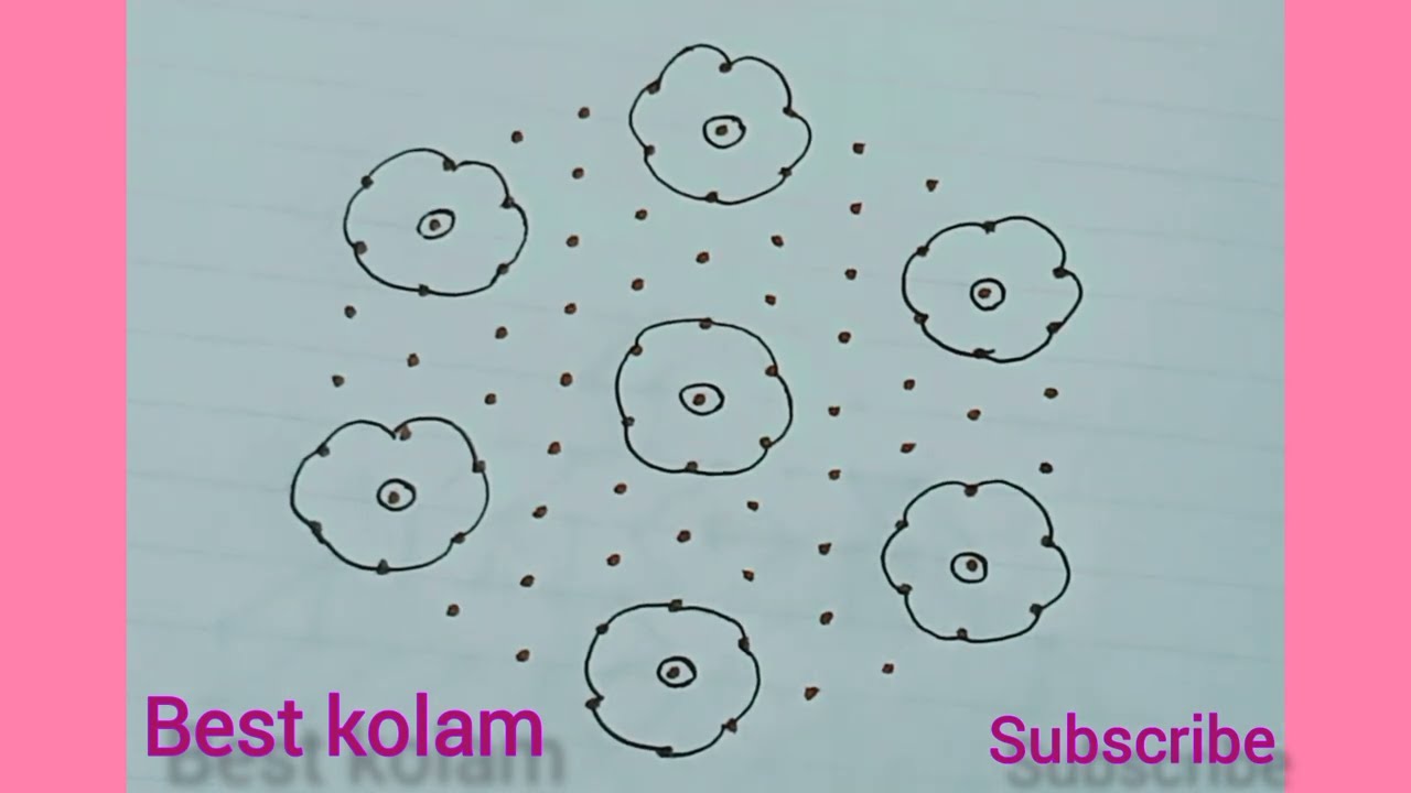 2 Easy flower kolangal chithirai matham special kolam pulli with 11*6 dots kolam @Best kolam