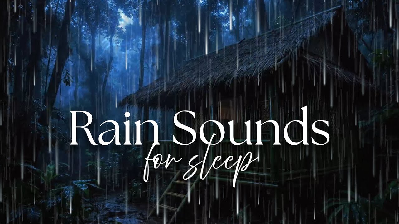 Sleep Soundly Instantly with the Sound of Rain in a Bamboo Hut in the Forest at Night