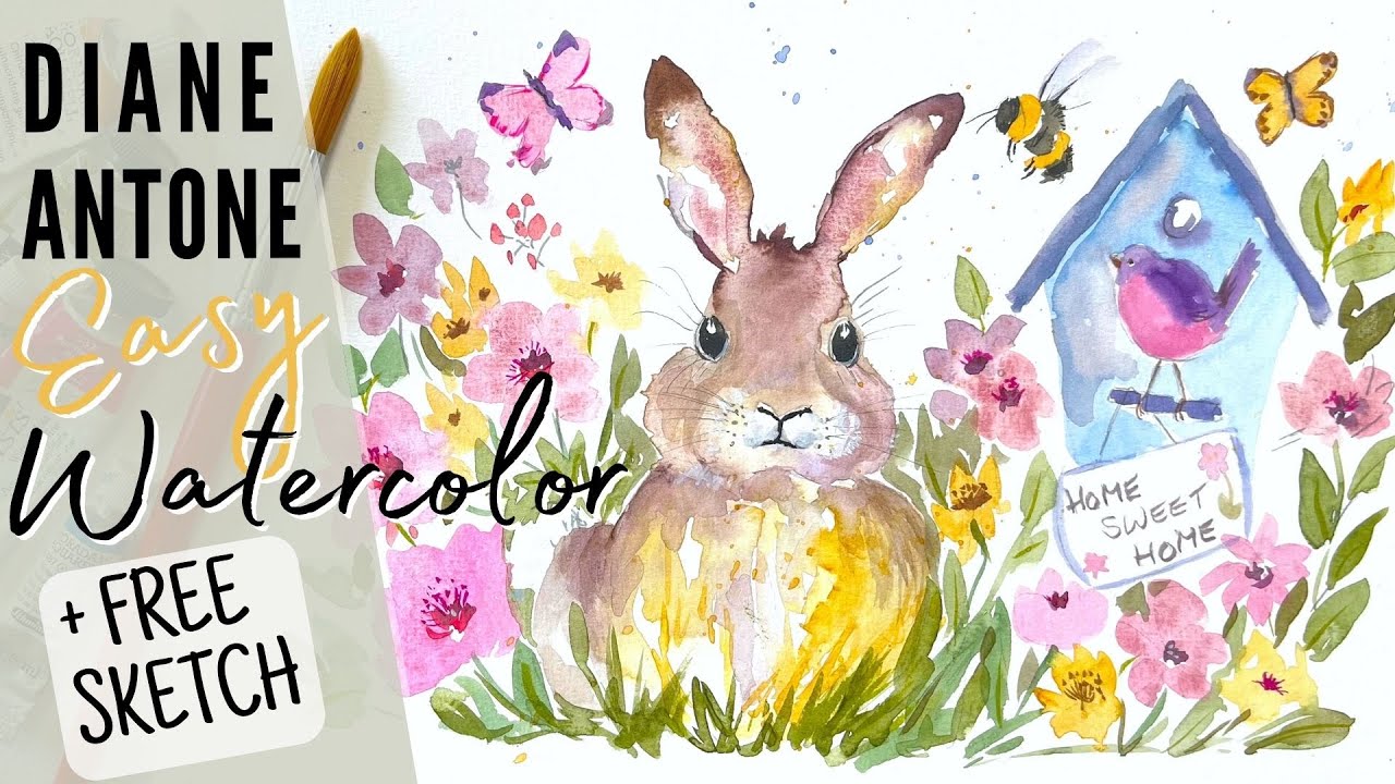 Whimsical Watercolor Bunny Tutorial for Beginners | Fun and Easy Easter Cards Project