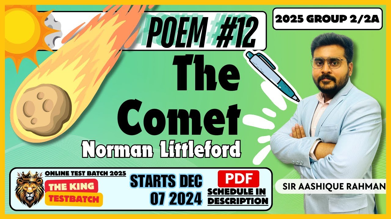 The Comet Poem 12 | 9th Std | TNPSC General English | Explanation with Details 2024