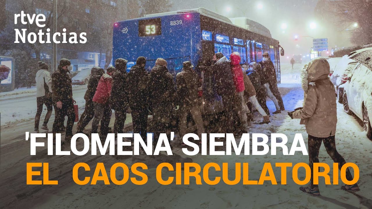 MADRID SE COLAPSA con una nevada histórica que obliga a cortar la M-40 y la M-30 | RTVE Noticias