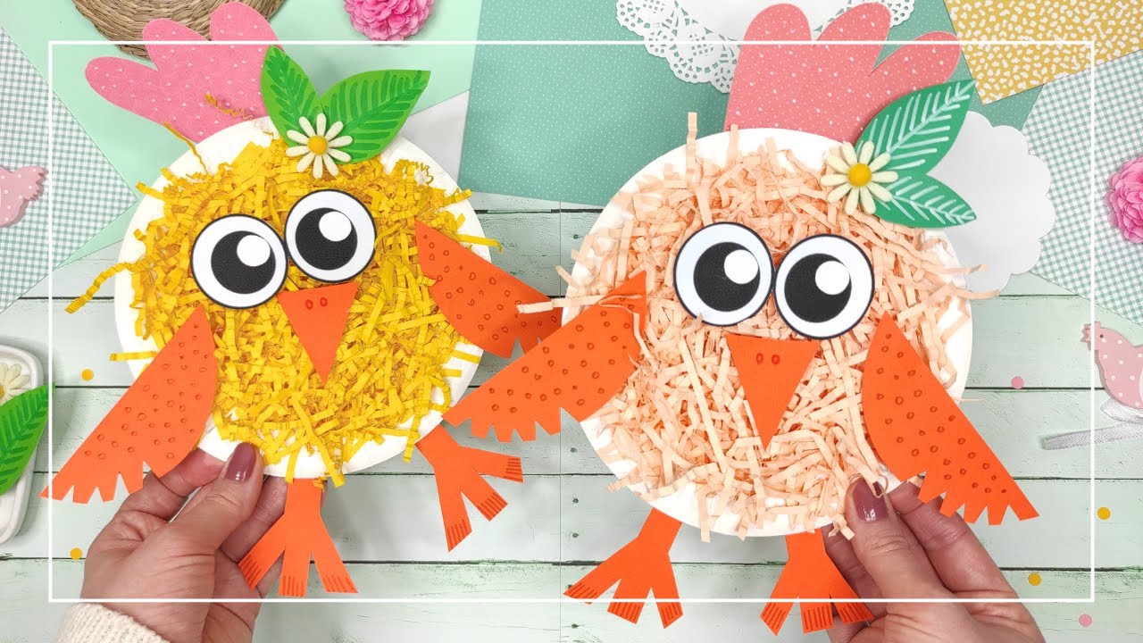 Kurczak Wielkanocny DIY 🐥 Wielkanocna praca plastyczna 🌸 Paper plate Chicken Craft