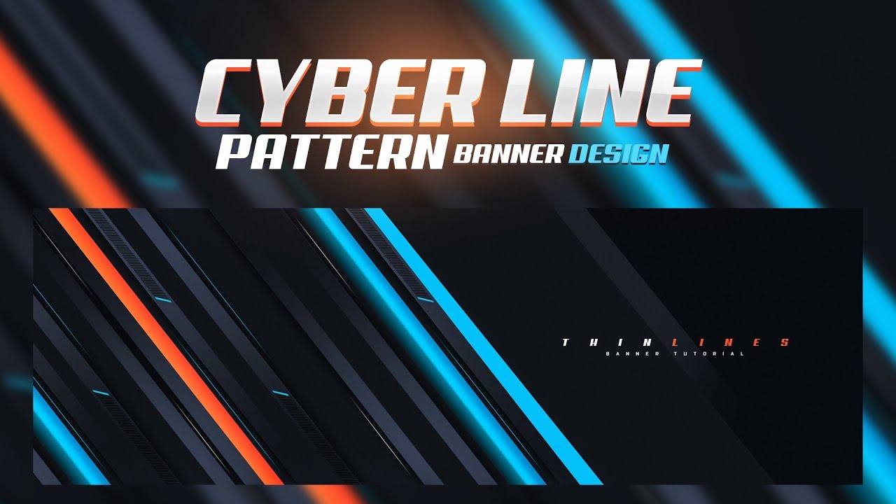 PS Tutorial: Cyber Line Pattern Banner Design