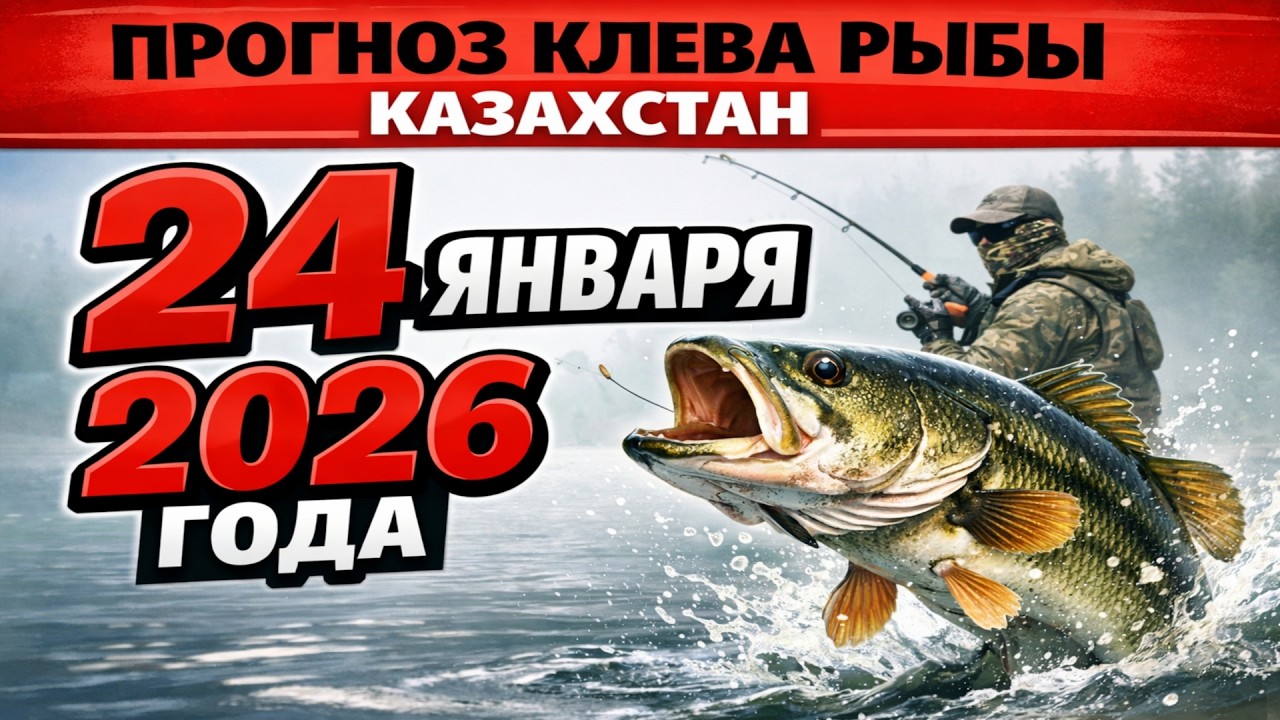 ПРОГНОЗ КЛЁВА в Казахстане на 24 января 2026 Бросай все и на рыбалку!