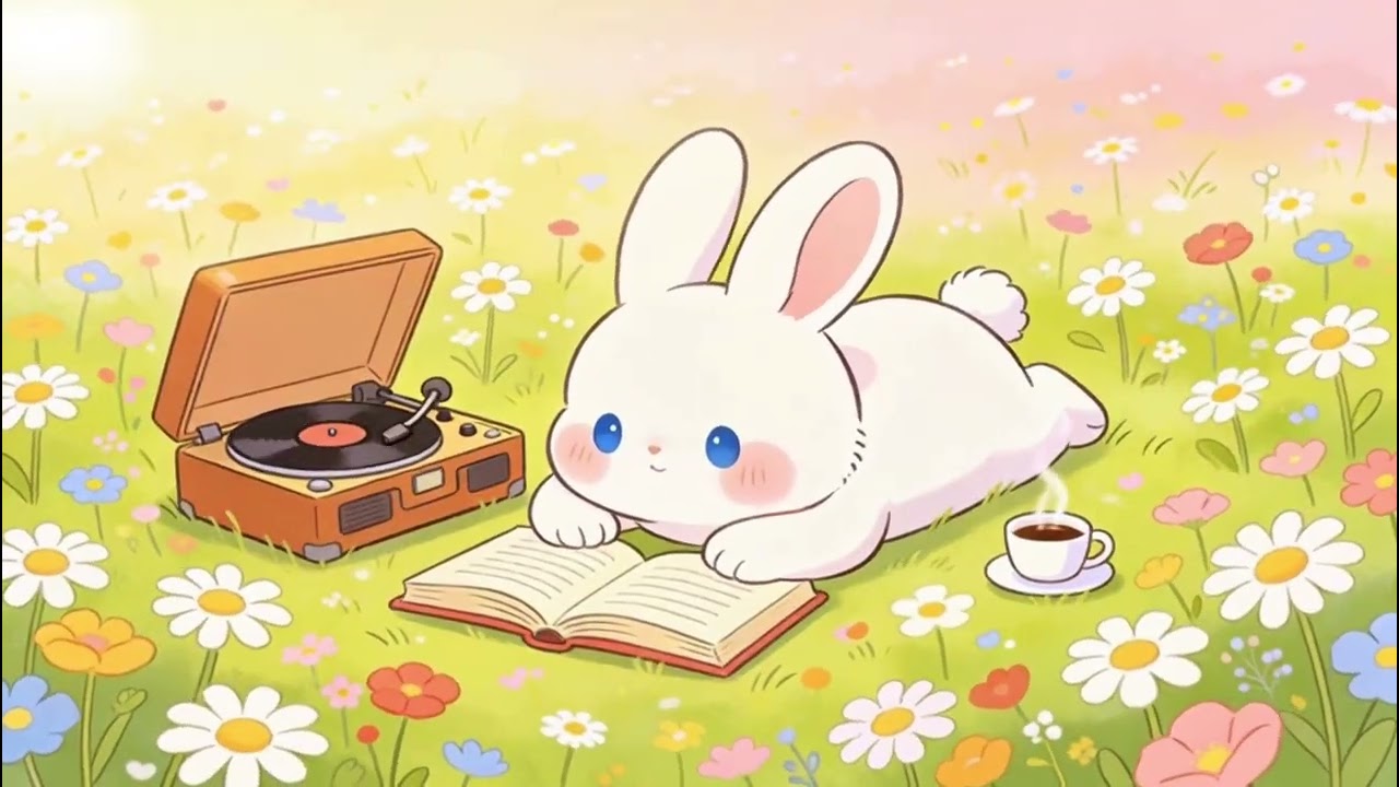 Escaping the World: A Peaceful Afternoon of Vinyl Melodies and Coffee in the Sunlit Meadow
