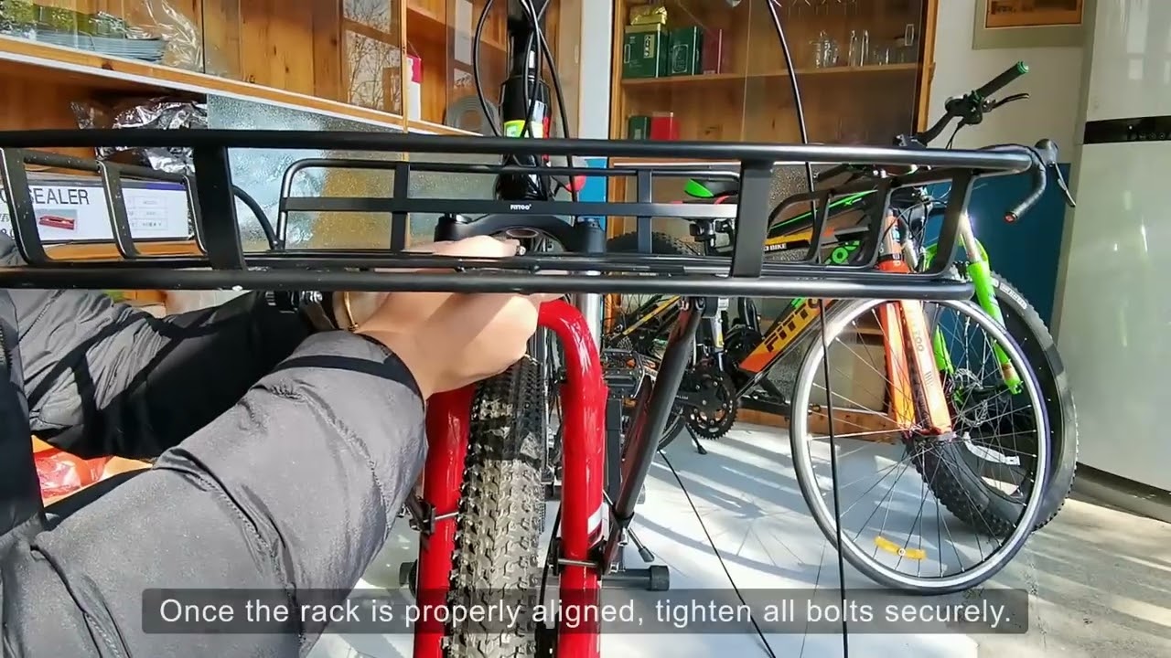 How to mount the FITTOO 2-in-1 bike rack onto your bike front fork as Front Rack.