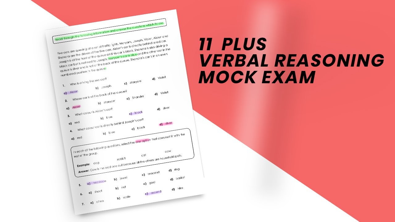 11 Plus Verbal Reasoning Eleven Mock Exam Walkthrough