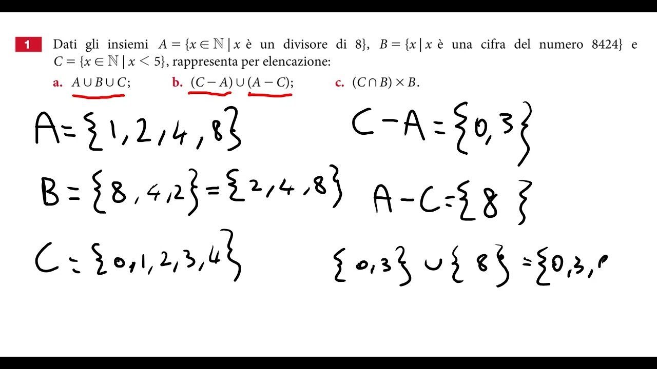 Esercizi sugli insiemi