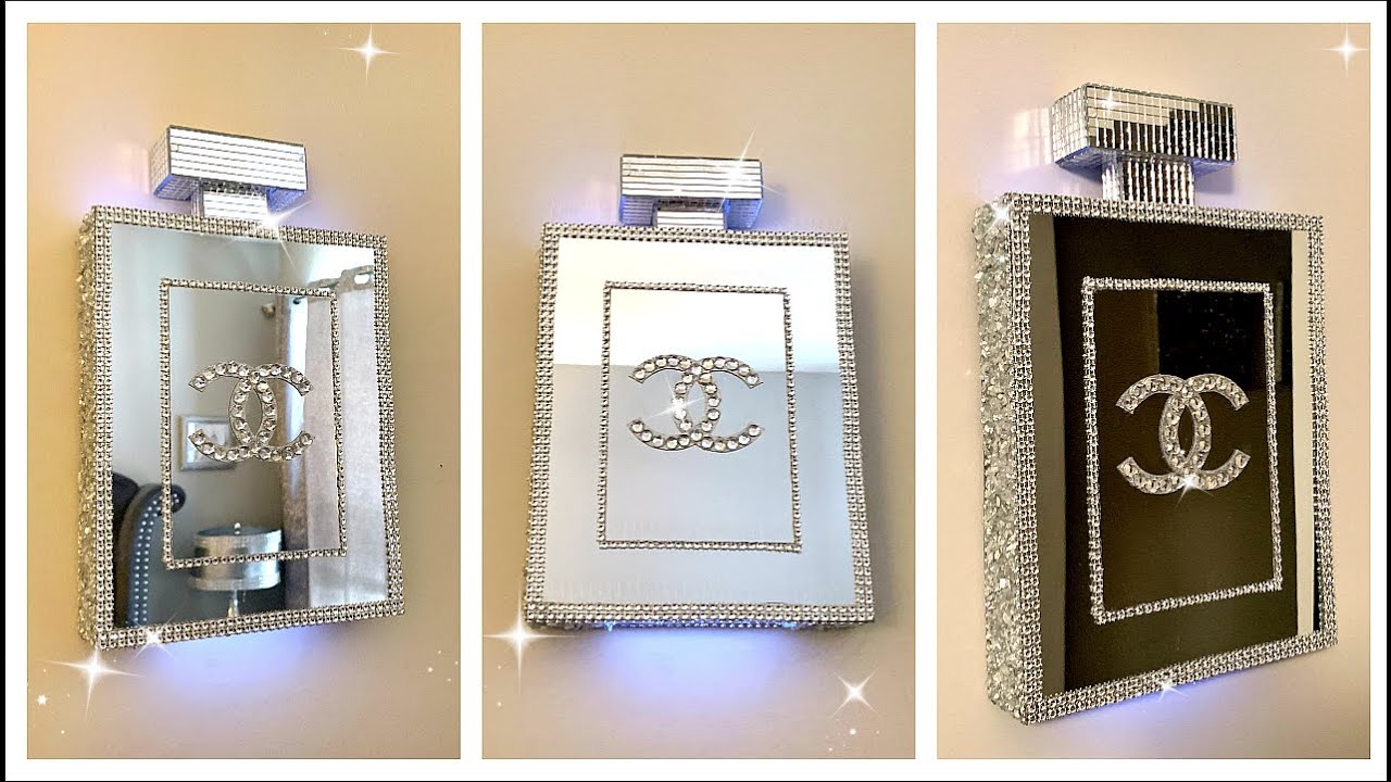 DIY Dollar Tree Chanel Inspired Wall Sconce | Chanel Wall Decor | DIY Chanel Perfume Bottle