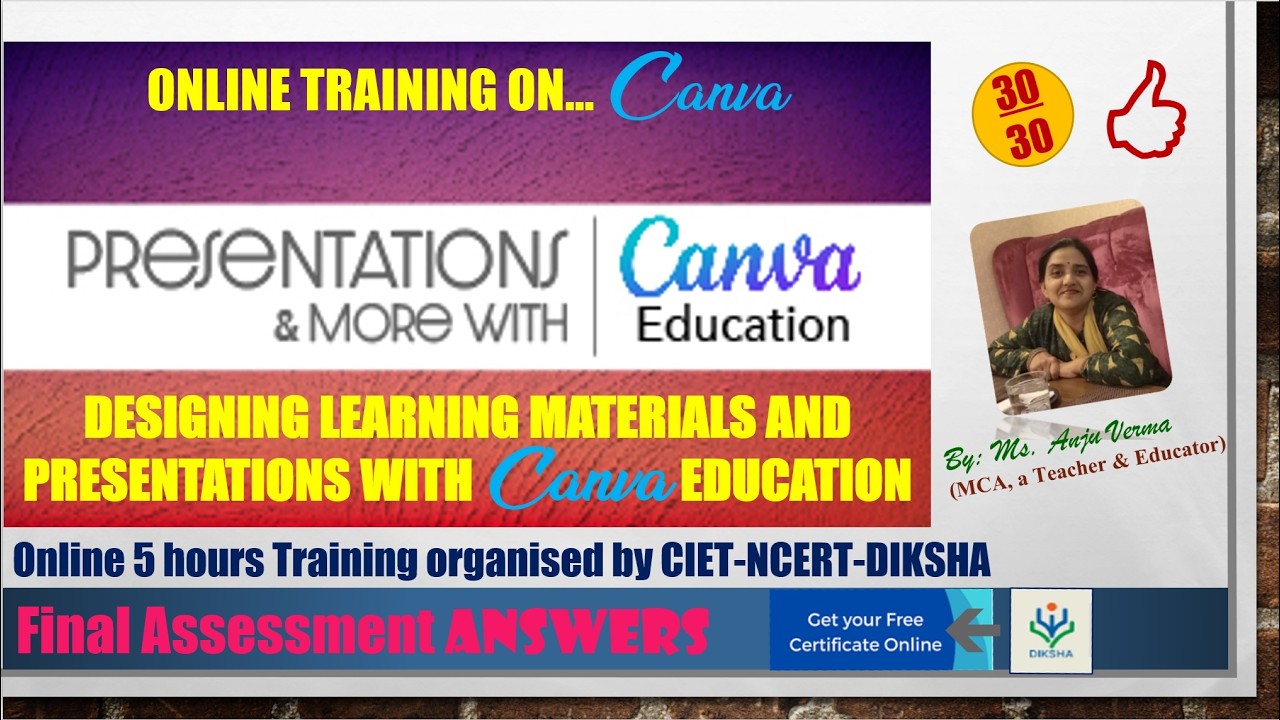 DIKSHA Course- Designing Learning Materials and Presentations with Canva Education | 5 Hrs | Answers