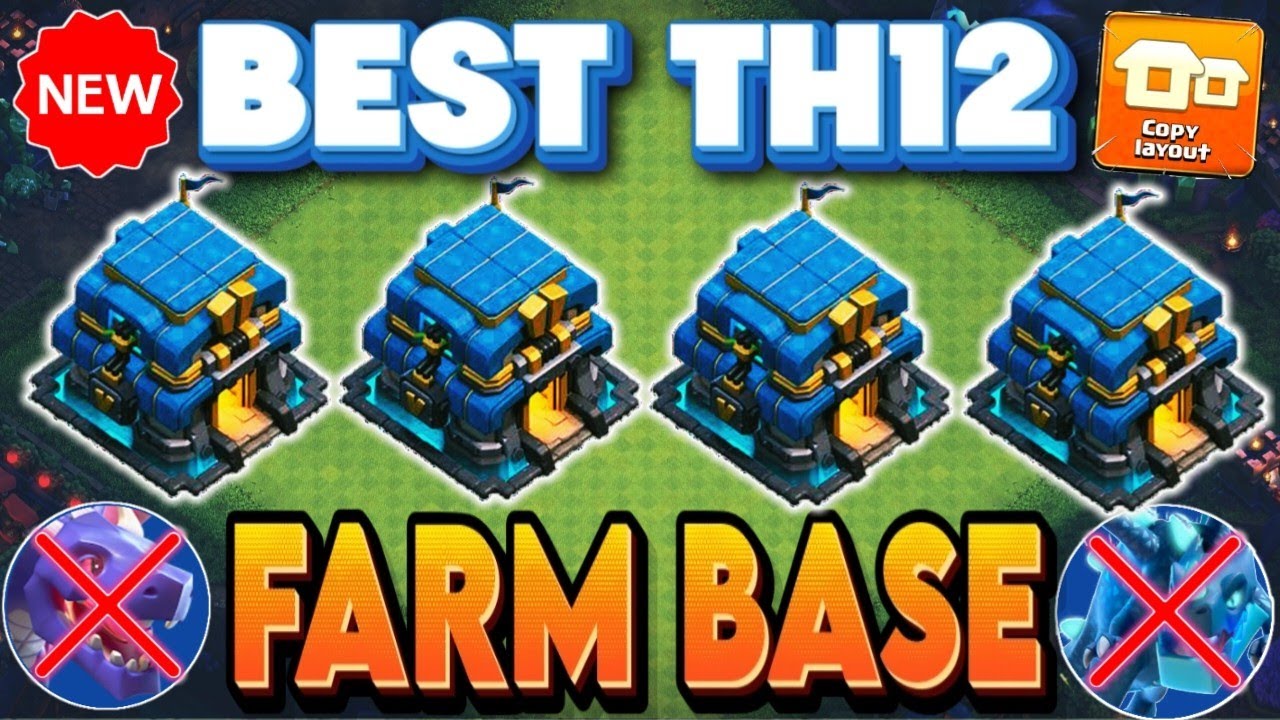 TOP-5 BEST TH12 FARMING BASE WITH COPY LINKS || TH12 FARM BASE ANTI LOOT|| TH12 ANTI 3 STAR