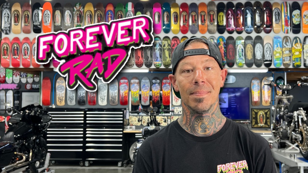 This is Forever Rad! Kyle's Rare Skateboard Collection & Custom Motorcycle Shop