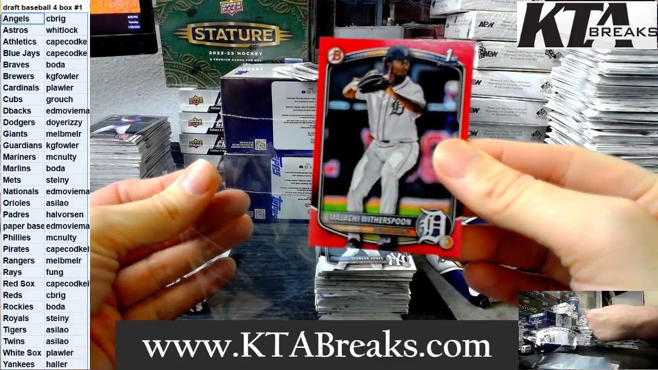 #1 - Pick Your team - 2025 Bowman Draft baseball 4 hobby box 1/2 case break