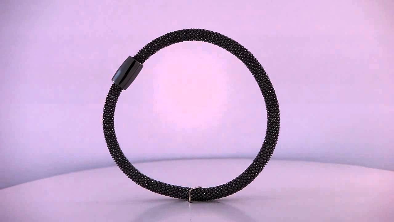 NTB411BL Ntinga 5mm Black Oxidised Silver Flexible Mesh Bracelet