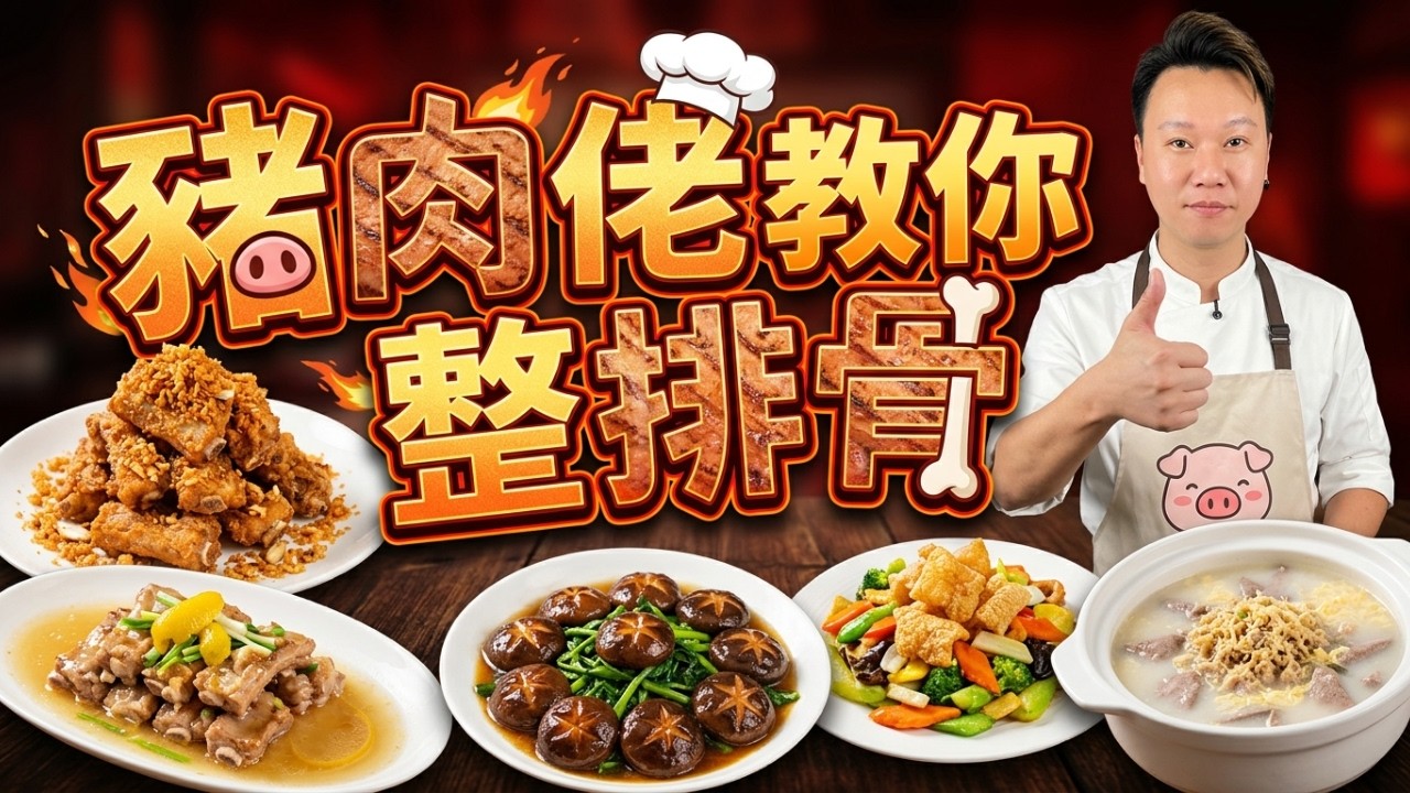 【揭秘！】豬肝不能洗、排骨不放鹽、椰菜花不焯水？排骨蒸久不柴全靠這一步！｜髮菜冬菇扒西洋菜｜潮汕炒八珍｜黃皮蒸排骨｜避風塘蒜香骨｜豬肝瘦肉水