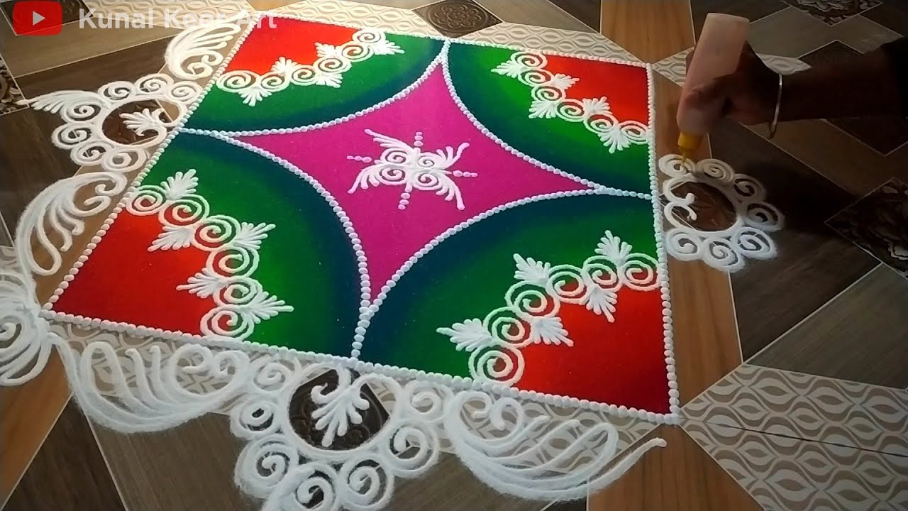 Easy beautiful rangoli design 💓 Beautiful kolam rangoli design