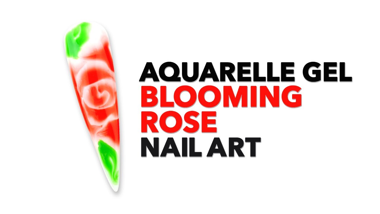 Gorgeous Blooming Rose Nail Art - Aquarelle Gel Tutorial