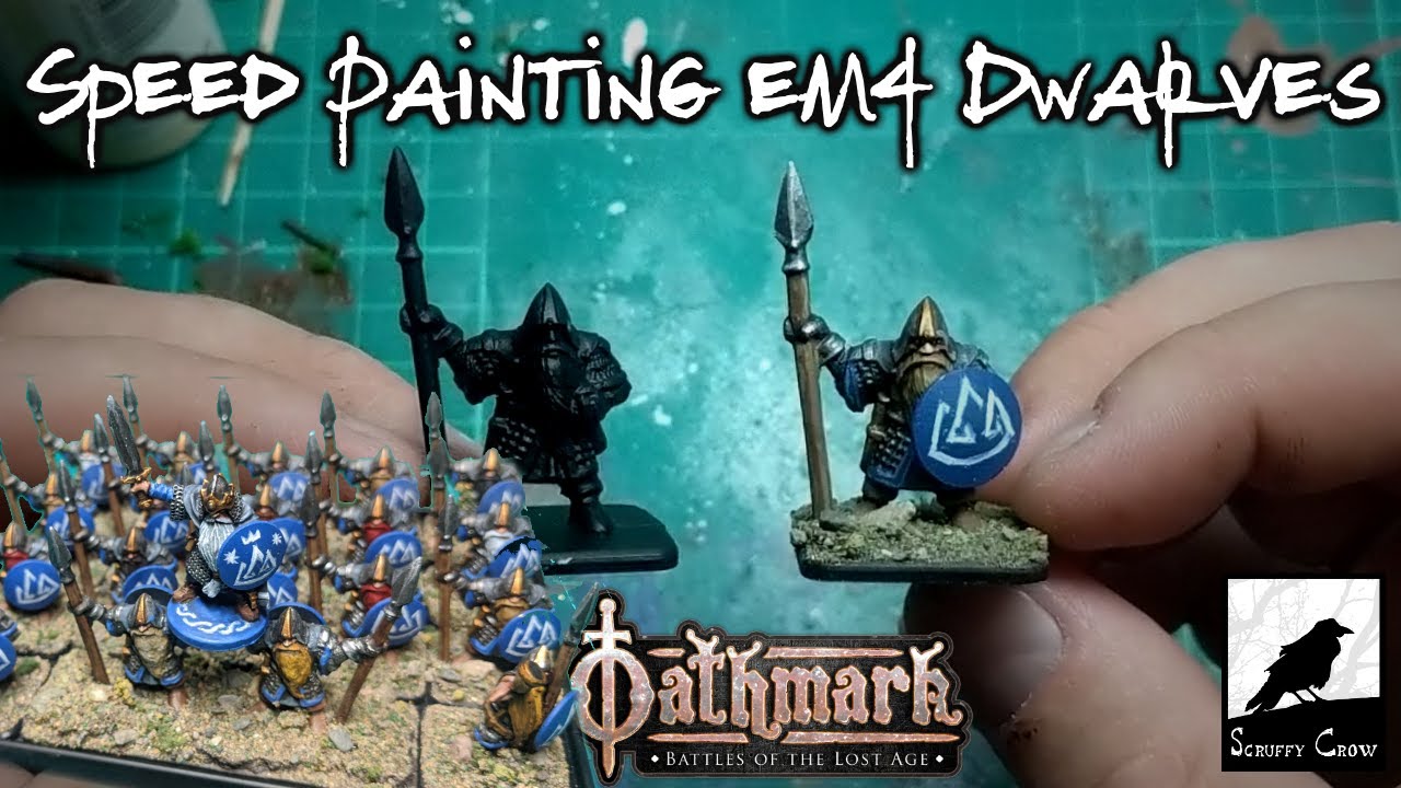 Скоростная покраска eM4 Dwarf Spearmen для Oathmark
