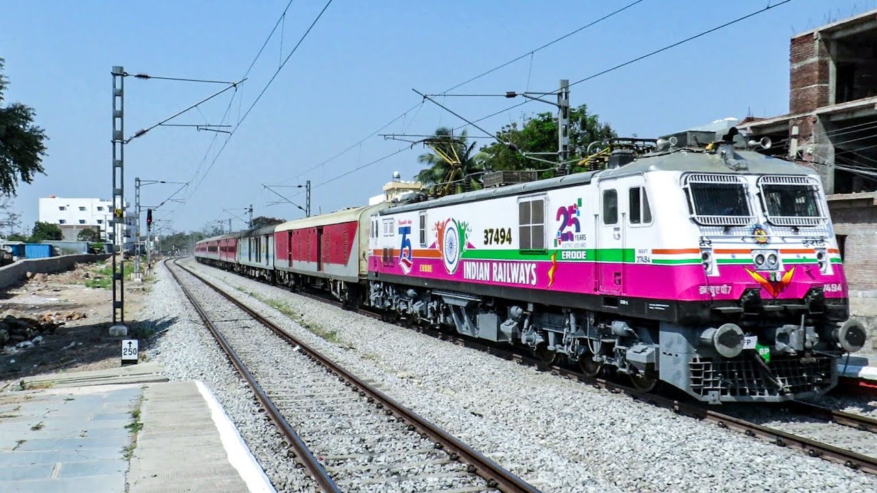 75th Republic Day Celebrity Locomotive | ED WAP7 | LTT - Coimbatore Express | Indian Railways
