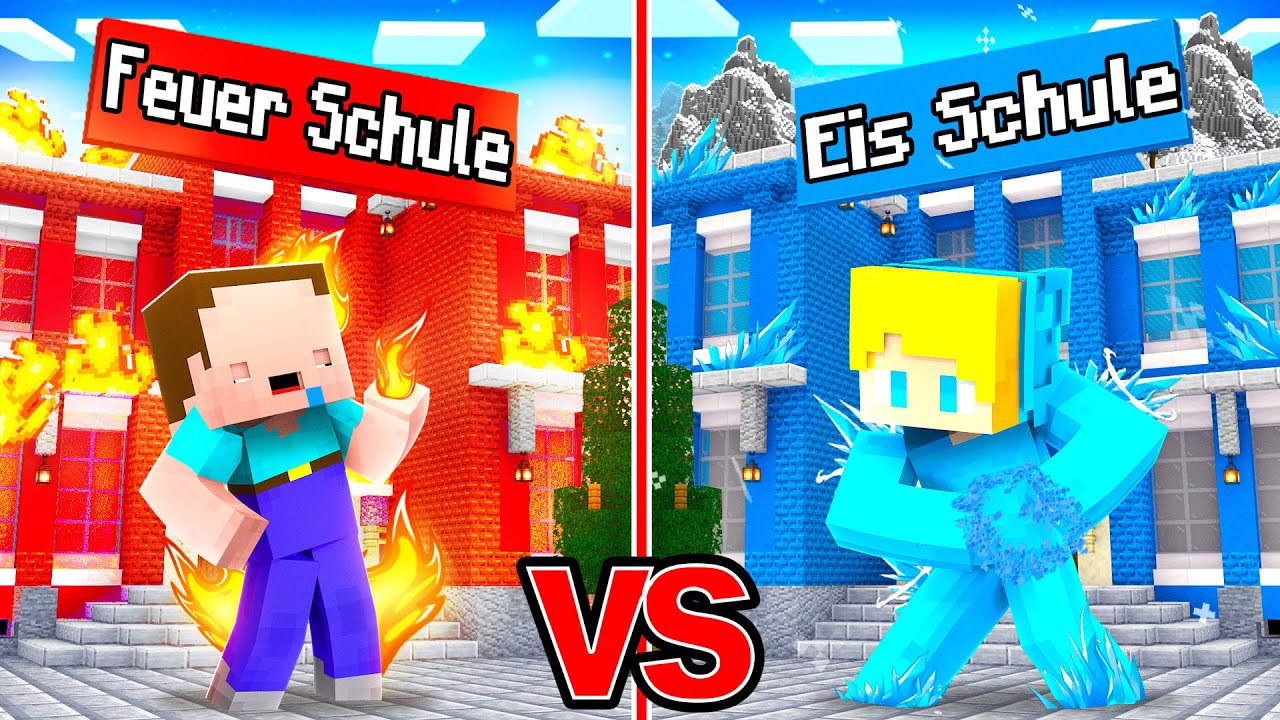 Billy FEUER Schule vs Ukri EIS Schule in Minecraft!