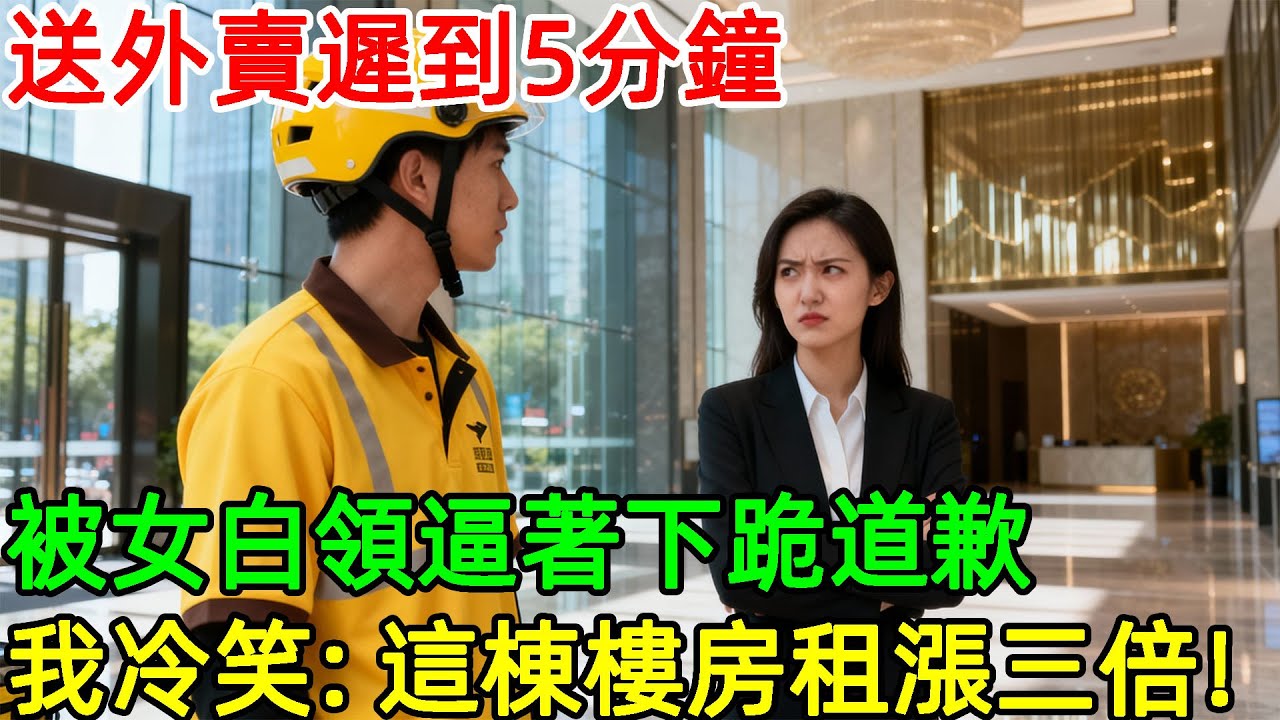 送外賣遲到5分鐘，被信義區女白領逼著下跪道歉，我冷笑：明天起，這棟樓房租漲三倍！#情感#故事#正能量#故事频道#故事分享