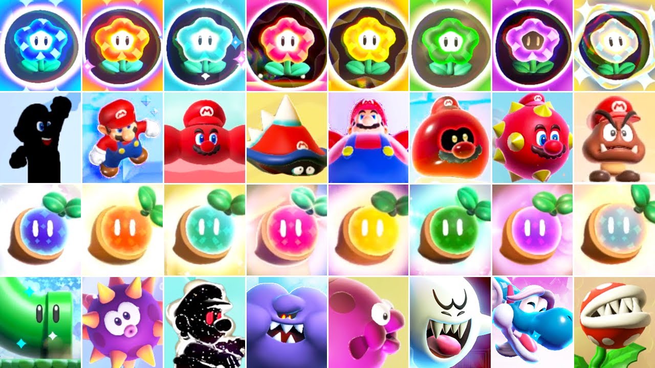 Super Mario Bros Wonder - All Wonder Flowers