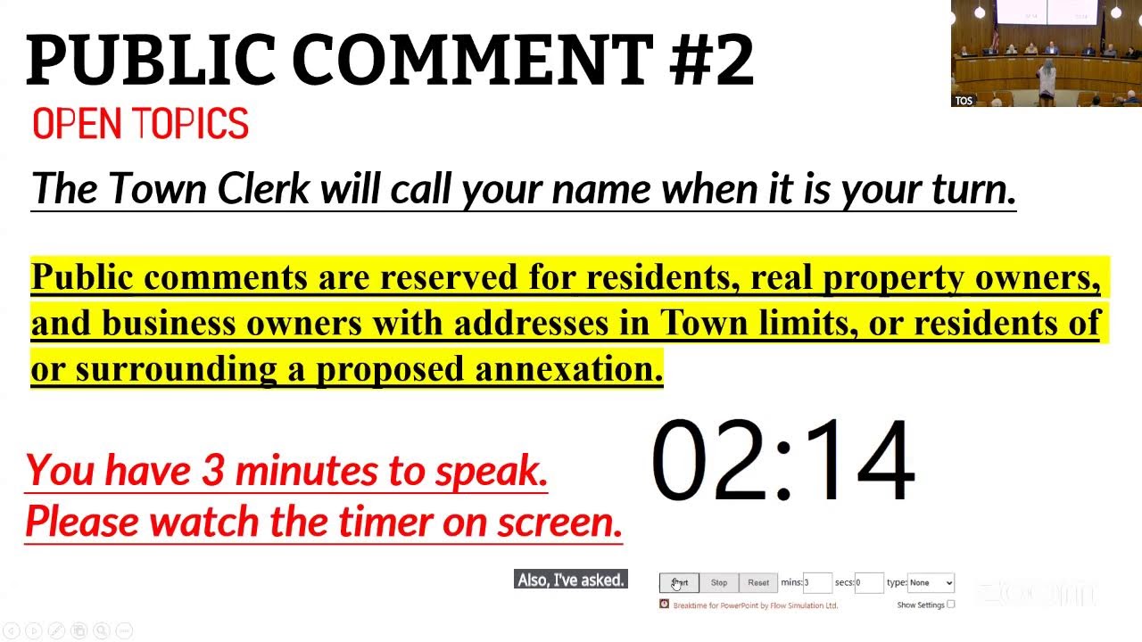 Town Council Meeting  January 15, 2026  6pm