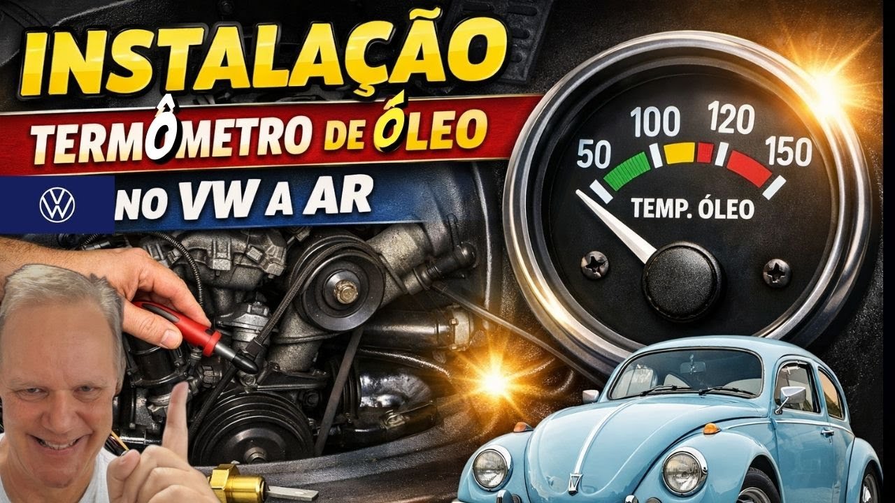 Como instalar o term&ocirc;metro de &oacute;leo, modelo novo da Cronomac, no Fusca