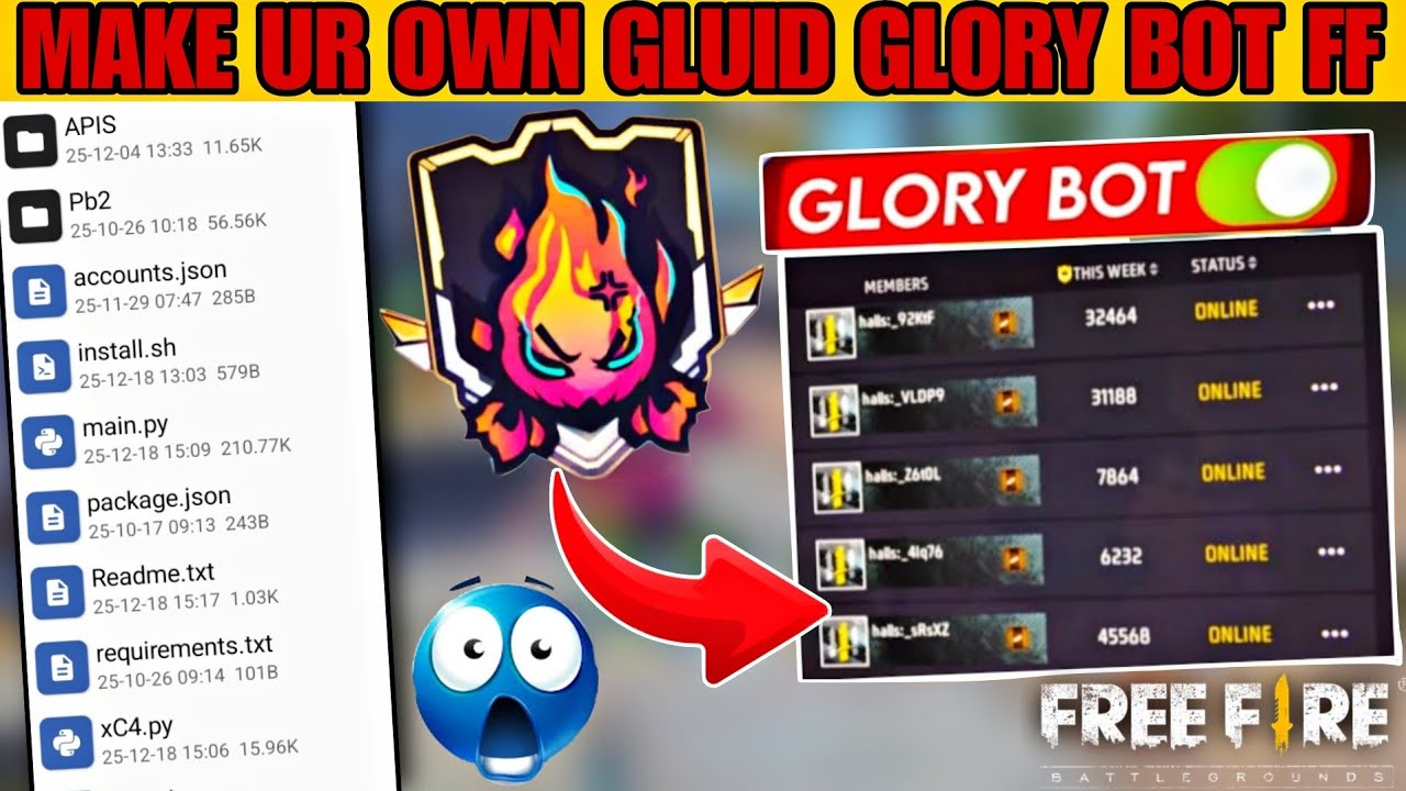  HOW TO MAKE GUILD GLORY BOT FREE FIRE 