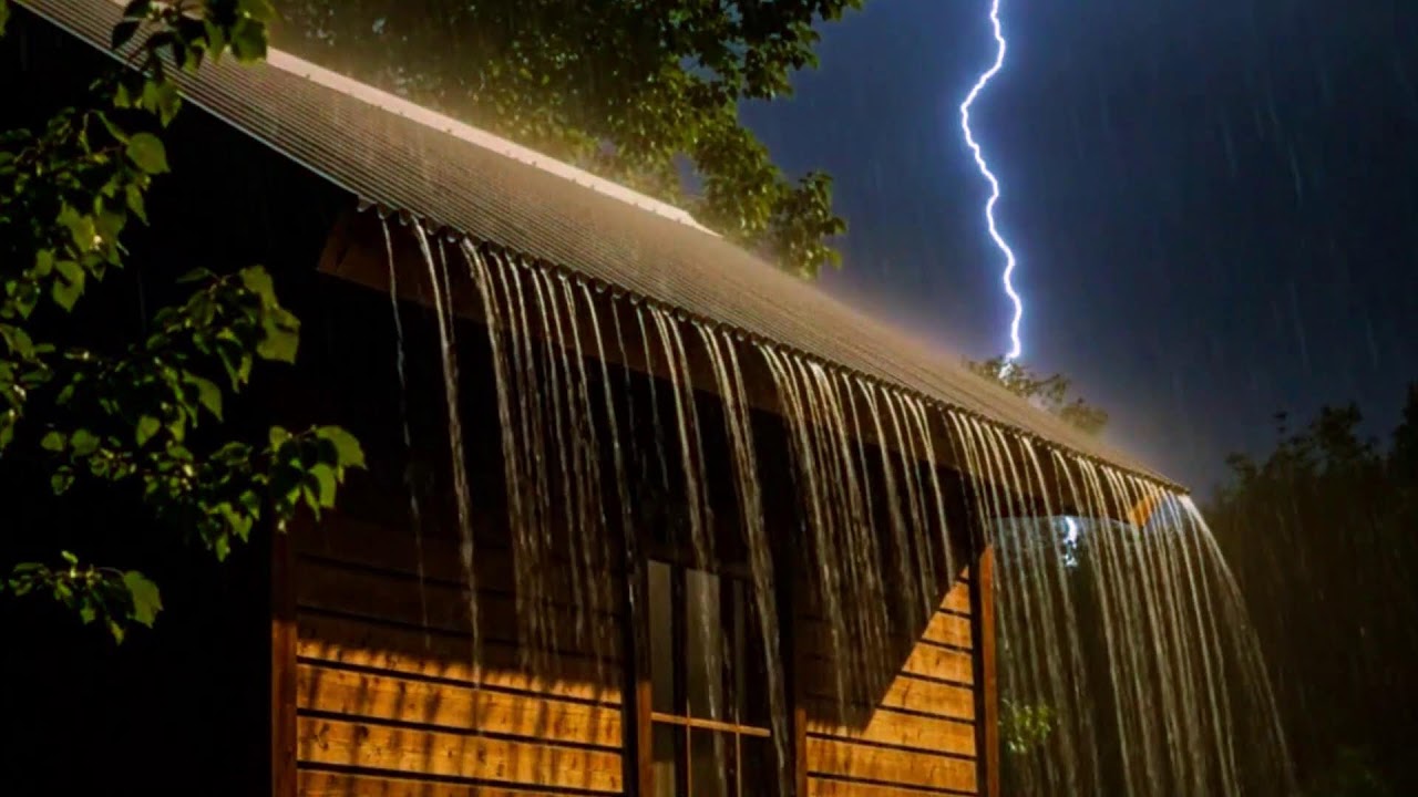 Extreme Thunderstorm on Metal Roof 🌩️ Rain Sounds for Sleeping, Studying & Relaxing Instantly