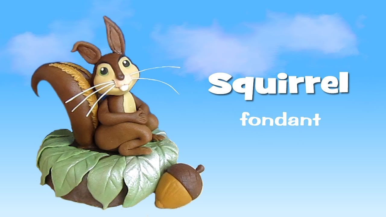 Fondant Squirrel Cake Topper - Scoiattolo in pasta di zucchero
