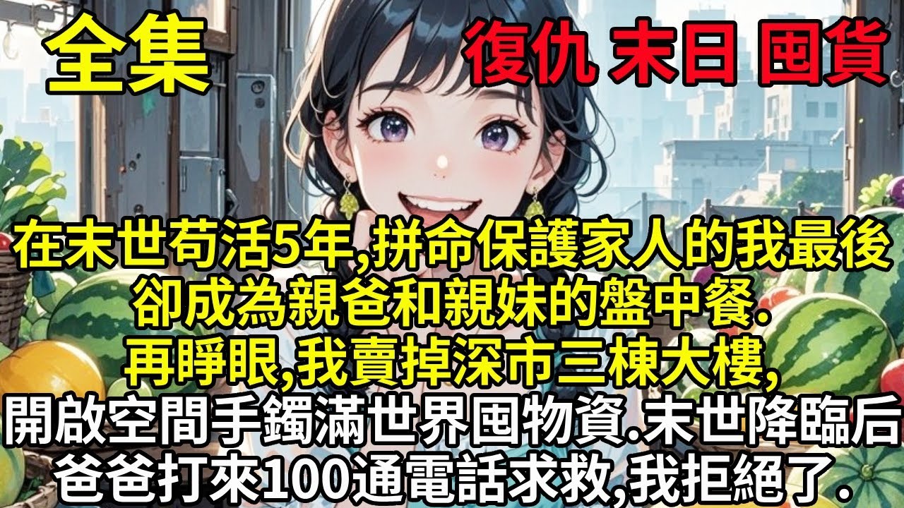 在末世苟活5年，拼命保護家人的我最後成為親爸和親妹的盤中餐。重來一世，我賣掉深市三棟大樓，開啟滿世界囤物資。末世降臨爸爸打來100通電話求救，我拒絕了。