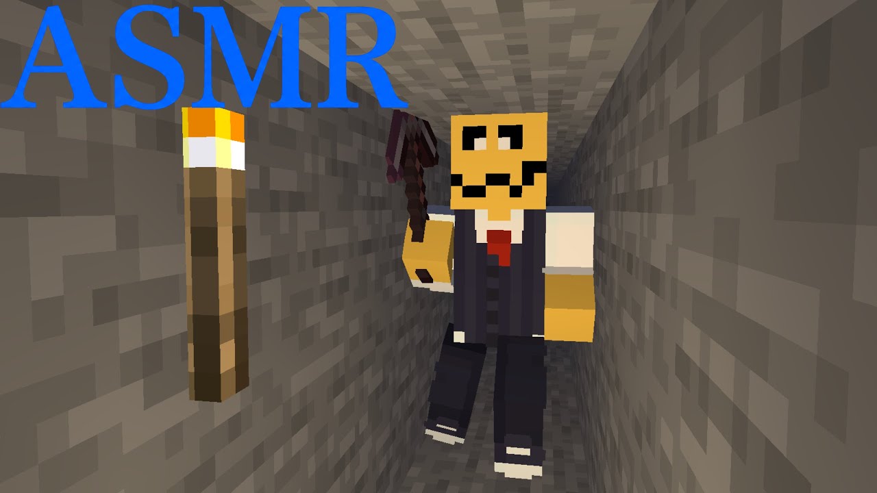 【睡眠導入/チル】ASMR　マイクラで石を掘る音　 Minecraft stone mining ASMR【chill/sleep】
