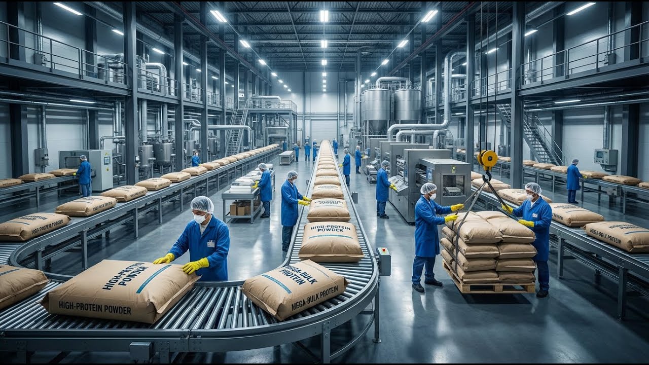 Inside a Protein Powder Factory: From Atmospheric Air to High-Protein Powder (Full Process)