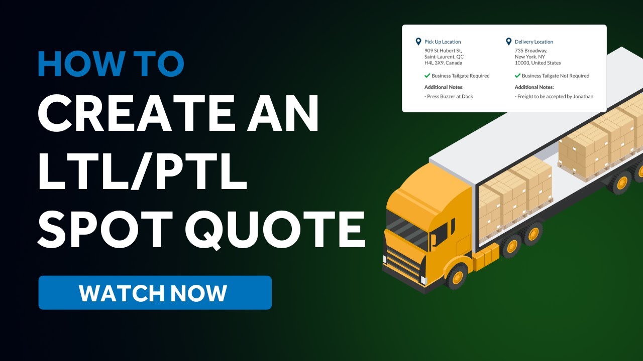 Freightcom Spot Quotes: How to Book LTL & PTL Shipments FAST!