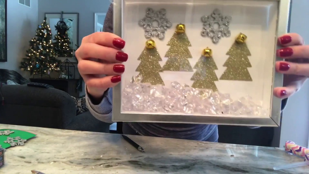 DIY Dollar Tree Holiday Light up Shadow Box