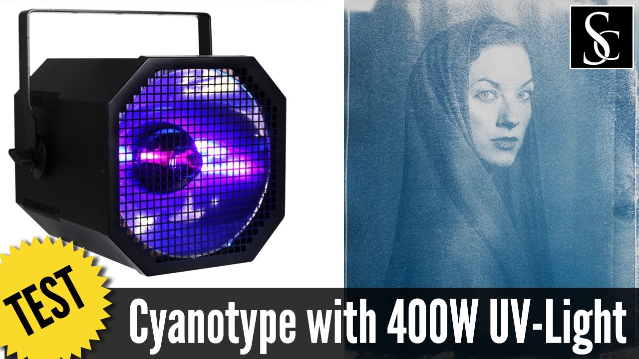 Cyanotype printing with a 400W blacklight lamp (First test)