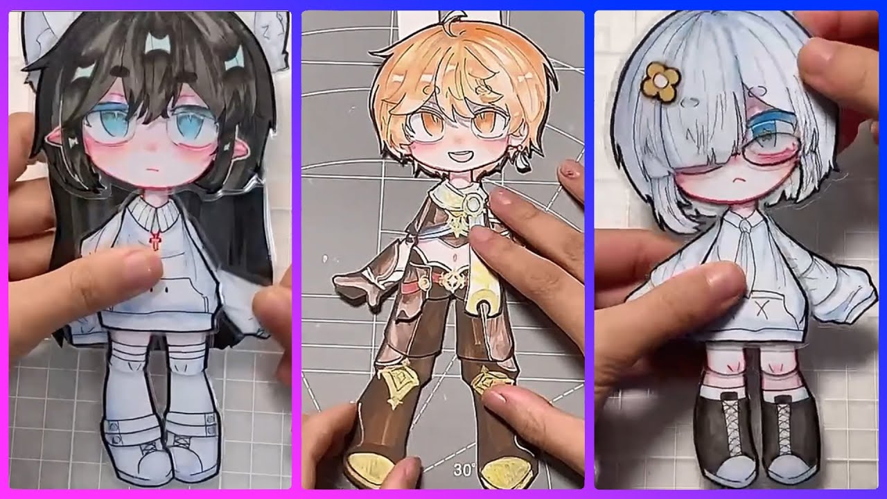 HOW TO MAKE PAPER DOLLS GACHA LIFE | Draw so easy Anime