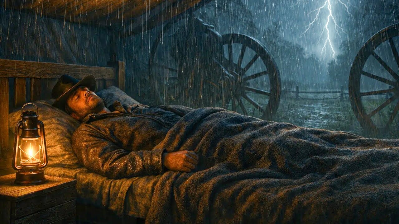 It's a Cozy Thunderstorm Night and Arthur Sleeping Under a Wagon Bed Shelter | RDR2 ASMR