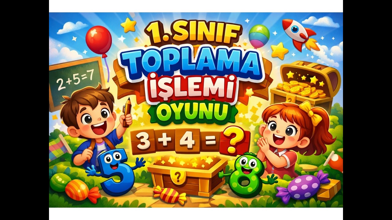 1. Sınıf İçin Eğlenceli Toplama İşlemi Oyunu - 10 Saniyede Cevapla ⏳🧮