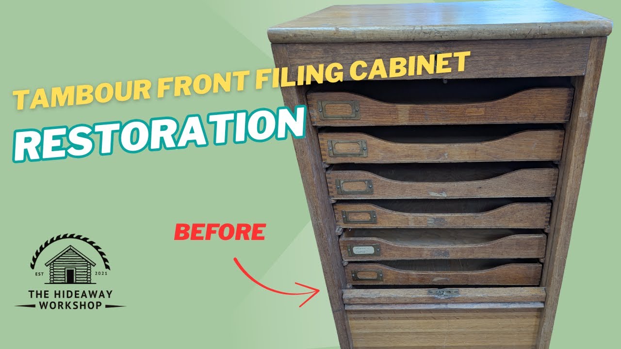 Restoring this old Tambour Front Filing Cabinet | Genius Box Joint Jig | Furniture Restoration