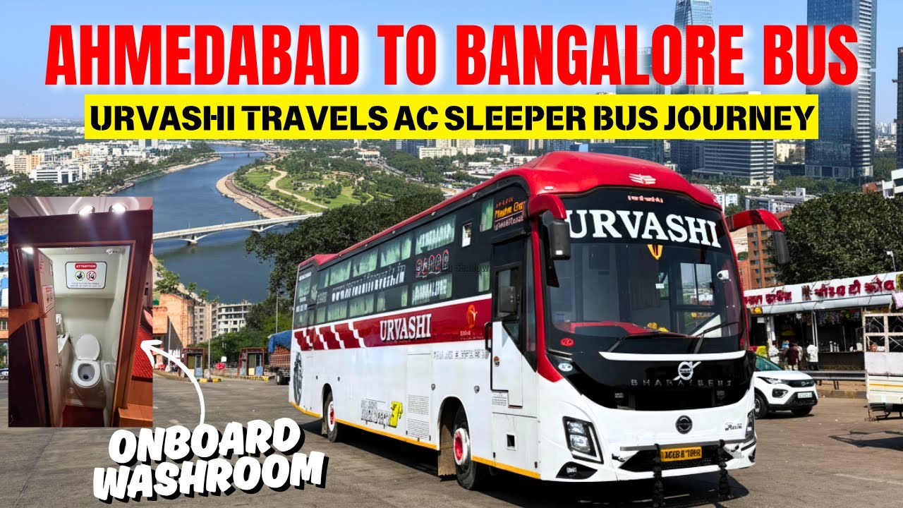 Ahmedabad to Bangalore Bus Journey in Urvashi Travels AC Sleeper Bus with Washroom |1500+ km Journey