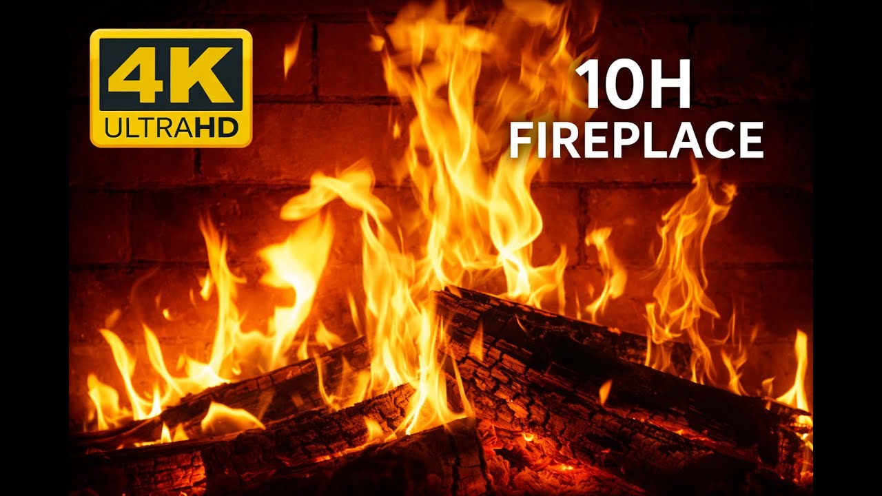 10 Hours Fireplace in 4K 🔥 Seamless Loop | Cozy Ambience for Sleep & Focus